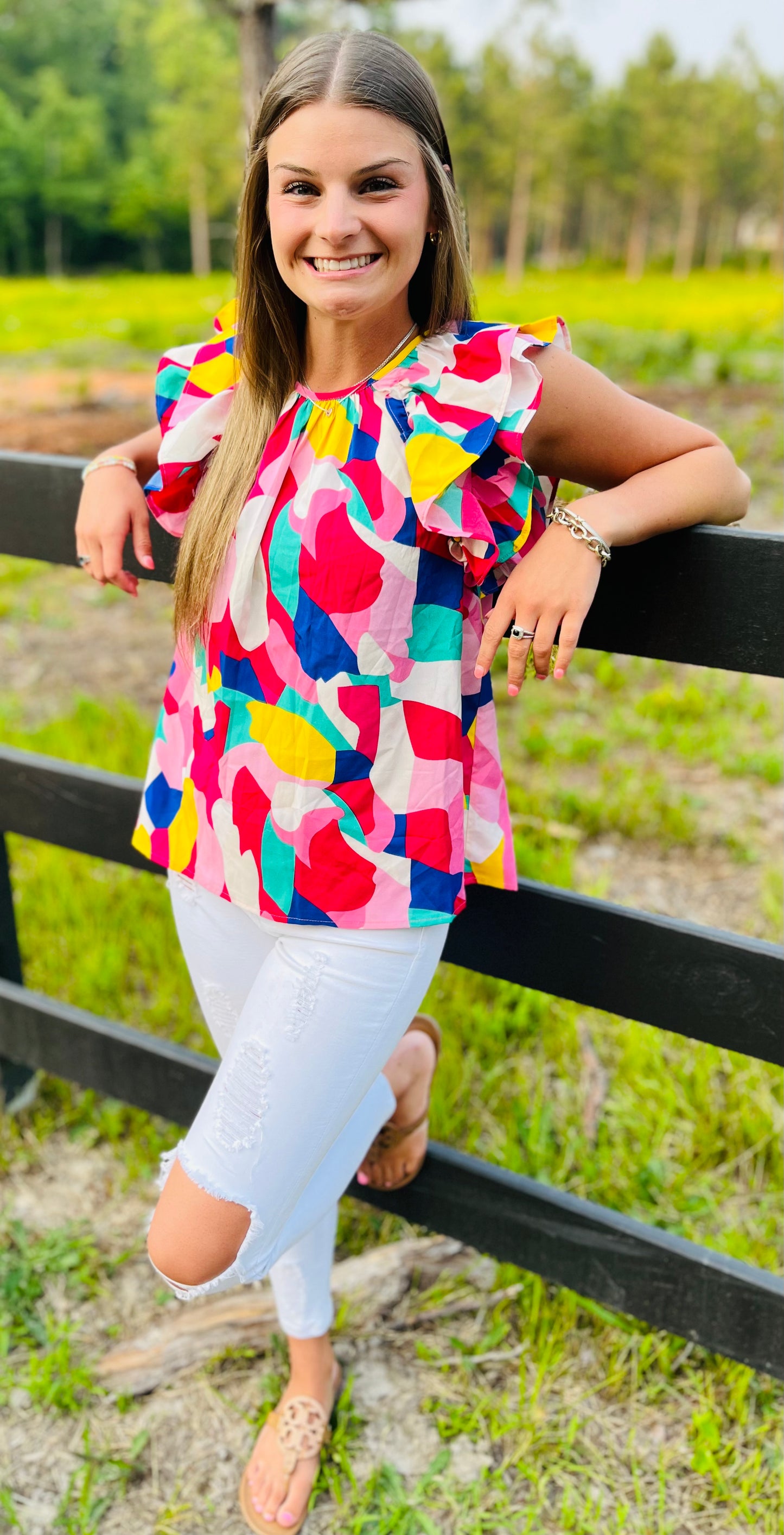 Color Block Stop Top