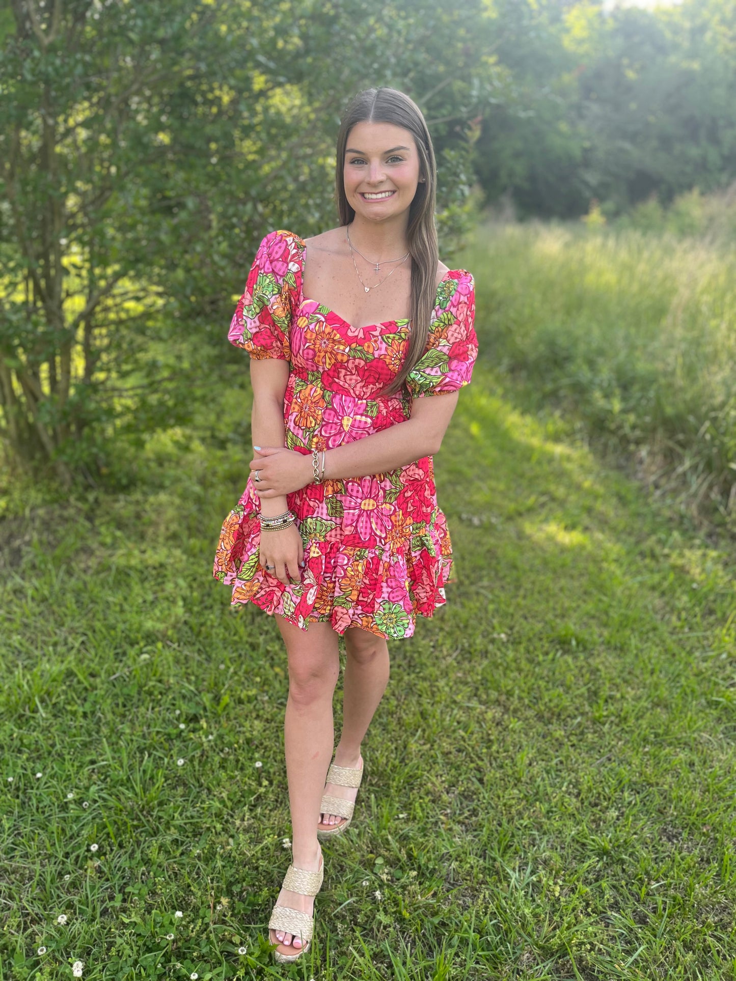 Flower Power & Plaid Dress