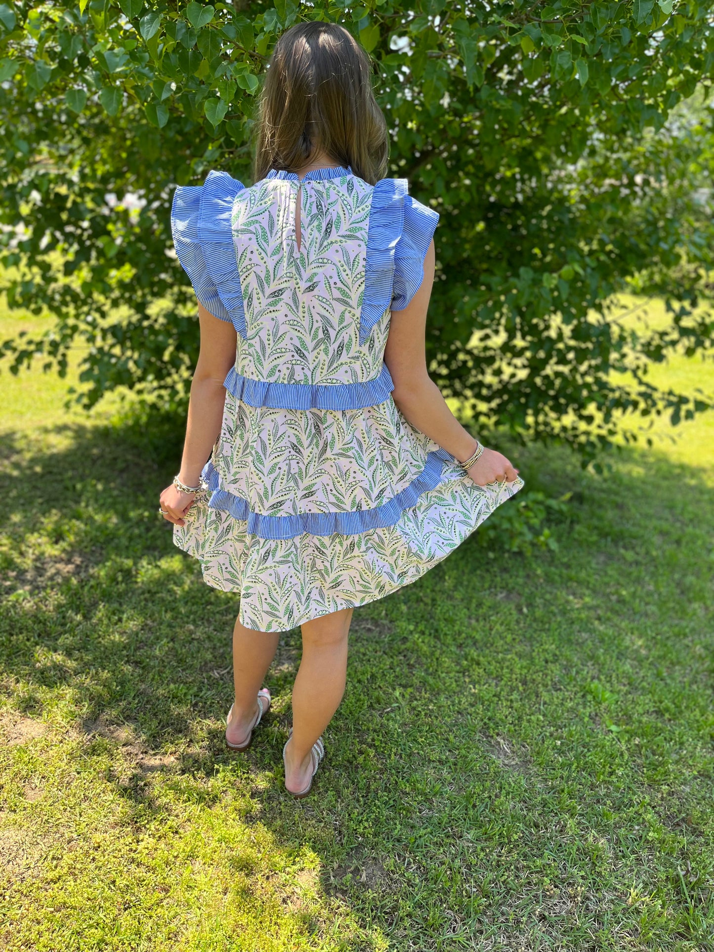 Mixed Media Ruffle Dress